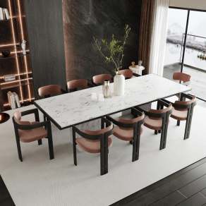 现代餐桌椅组合3D模型下载